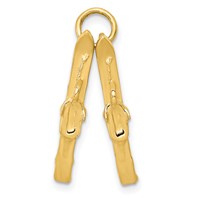 14K Yellow Gold 3-D Pair of Skis Charm view 1