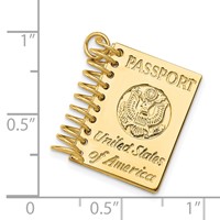 14K Yellow Gold 3-D Passport Opens Charm view 3