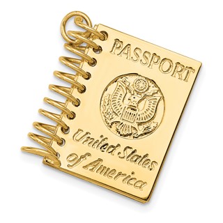 14k 3-D Passport Opens Charm