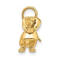 14K Yellow Gold 3-D Dachshund Dog Charm view 2