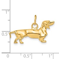 14K Yellow Gold 3-D Dachshund Dog Charm view 5