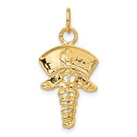 14K Yellow Gold Nurse Symbol Charm view 3