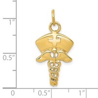 14K Yellow Gold Nurse Symbol Charm view 4