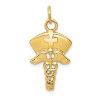 14K Yellow Gold Nurse Symbol Charm view 1