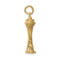14K Yellow Gold 3-D Seattle Space Needle Charm view 2