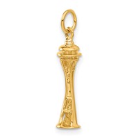 14K Yellow Gold 3-D Seattle Space Needle Charm view 5