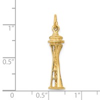 14K Yellow Gold 3-D Seattle Space Needle Charm view 4