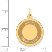 14K Happy Anniversary 20mm Engravable Disc Charm view 4