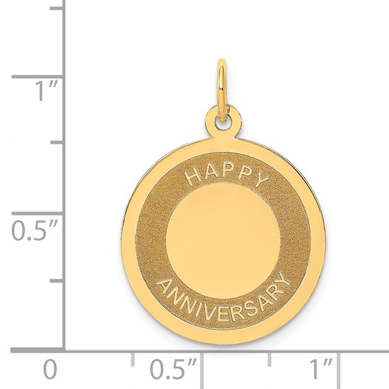 14K HAPPY ANNIVERSARY 20mm Engravable Disc Charm