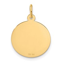14K Happy Anniversary with Hearts 16mm Engravable Disc Charm view 3
