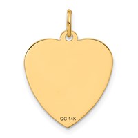 14K Yellow Gold Happy Birthday 18mm Engravable Heart Disc Charm view 3