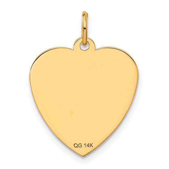 14k HAPPY BIRTHDAY 18mm Engravable Heart Disc Charm