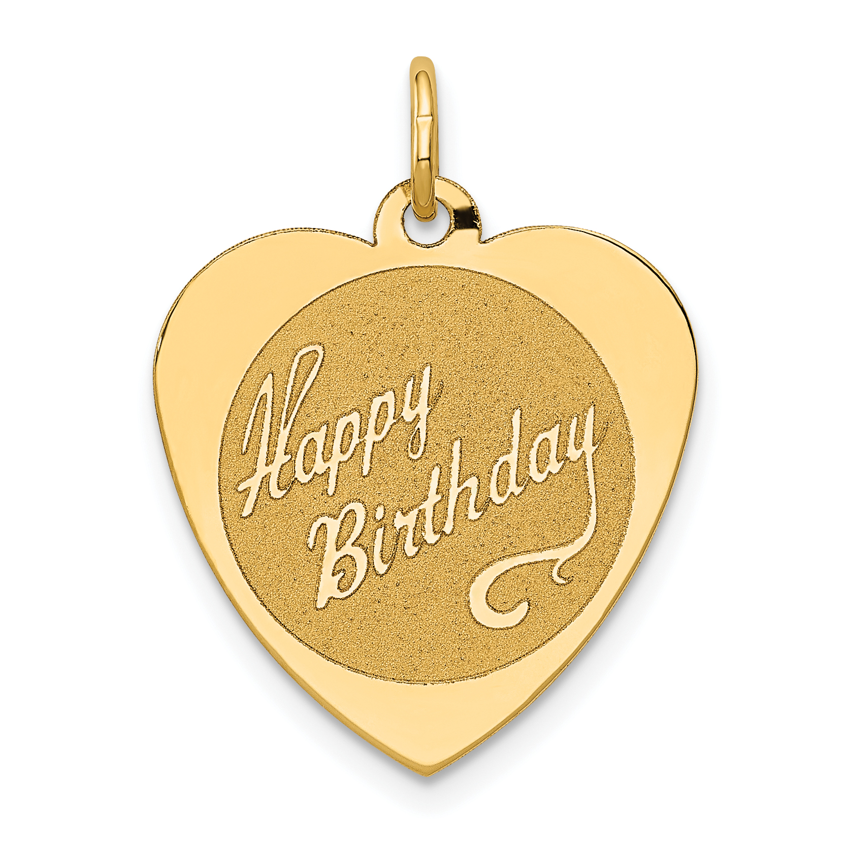 14k HAPPY BIRTHDAY Heart Disc Charm (A2000/L)