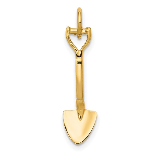 14K Yellow Gold 3-D Spade Charm