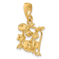 14K Yellow Gold 3-D Drum Set Charm view 5