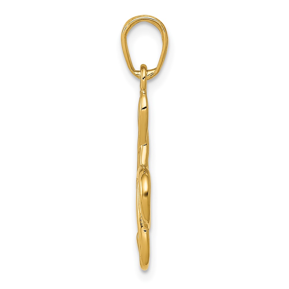 14K 3-D Clef Treble Clef Pendant (A2192)