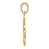 14K Yellow Gold 3-D Clef Treble Clef Pendant view 2