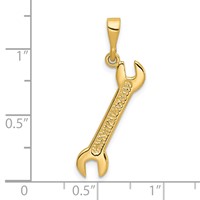 14K Yellow Gold 3-D Wrench Charm view 4