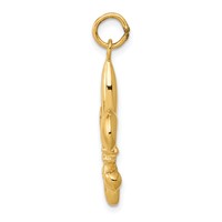 14K Yellow Gold Solid Fleur De Lis 3-D Charm view 2