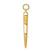 14K Yellow Gold Large 3-D Italian Horn Charm view 2
