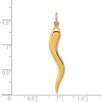 14K Yellow Gold Large 3-D Italian Horn Charm view 4