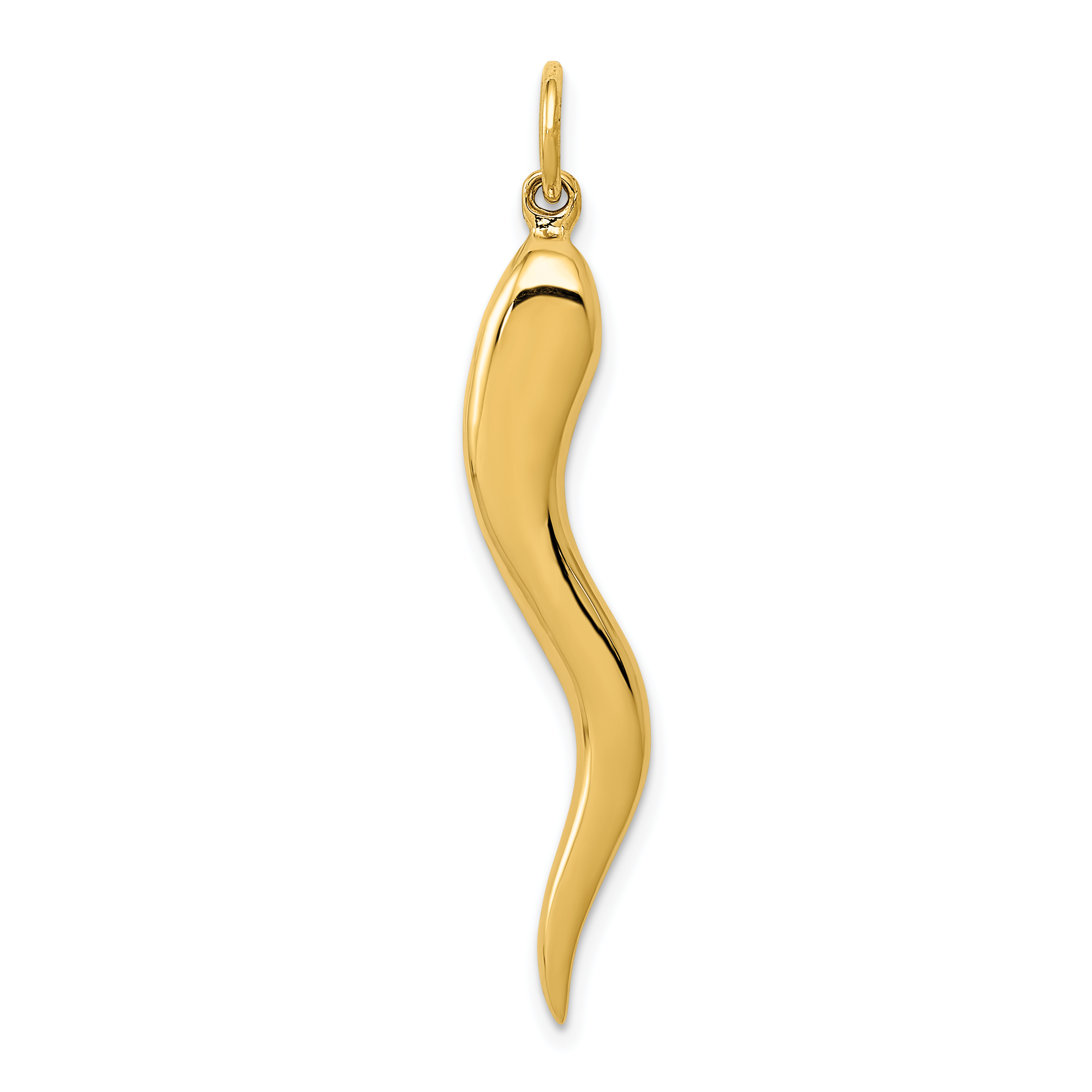 14k Large 3D Italian Horn Charm (A2699)