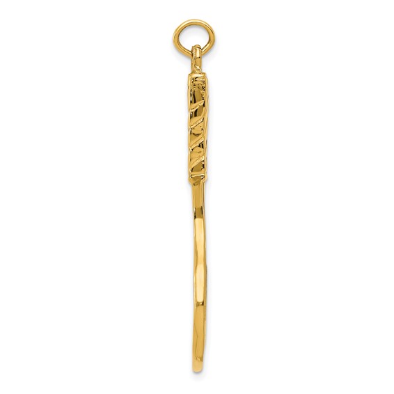 14K Large 3-D Tennis Racquet Pendant
