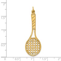 14K Yellow Gold Large 3-D Tennis Racquet Pendant view 4