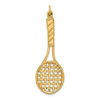 14K Yellow Gold Large 3-D Tennis Racquet Pendant view 1