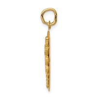 14K Engravable Back Caduceus Disc Charm view 2
