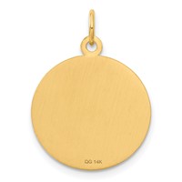 14K Engravable Back Caduceus Disc Charm view 3