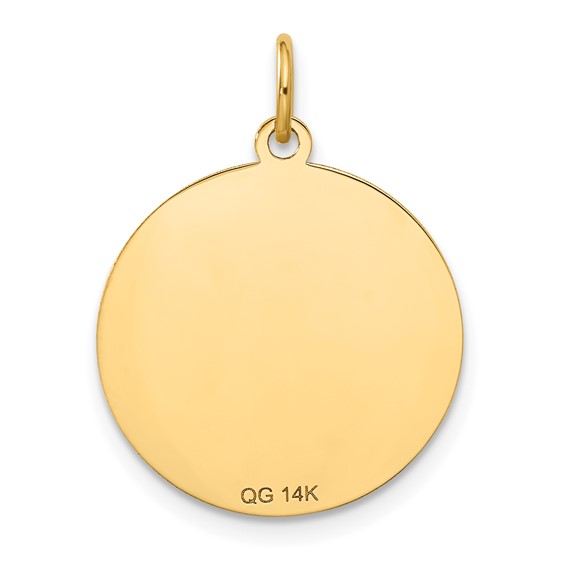 14k MERRY CHRISTMAS 19mm Engravable Disc Charm