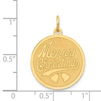 14K Merry Christmas 19mm Engravable Disc Charm view 4