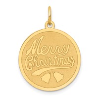 14K Merry Christmas 19mm Engravable Disc Charm view 1