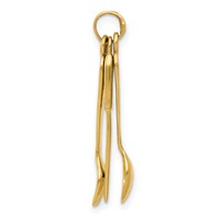 14K Yellow Gold 3-D Knife, Fork and Spoon Charm view 2