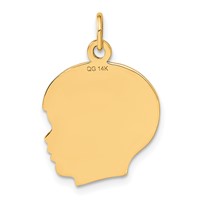 14K Yellow Gold Solid Polished Boys Head Charm view 3