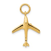 14K Yellow Gold 3-D Jet Charm view 1