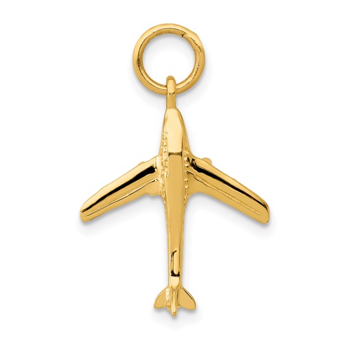 14K Yellow Gold 3-D Jet Charm
