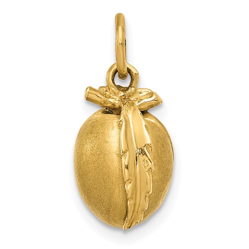 14K Yellow Gold 3-D Peach Charm