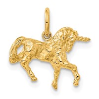 14K Yellow Gold Unicorn Charm view 3
