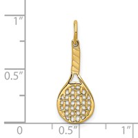 14K Yellow Gold Racquet Charm view 4