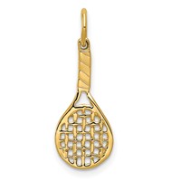 14K Yellow Gold Racquet Charm view 1