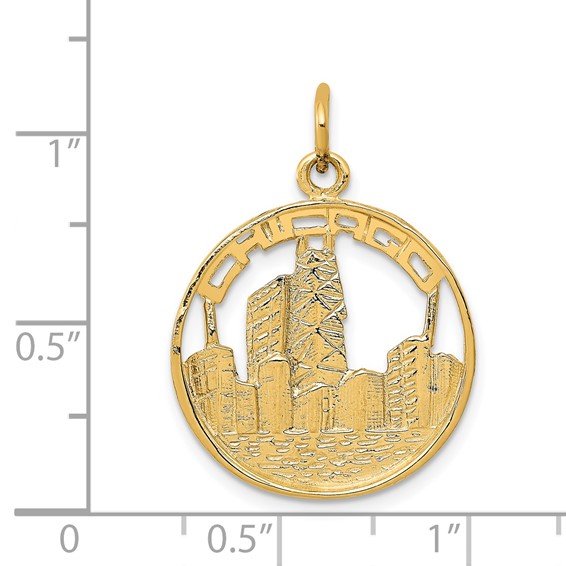 14k CHICAGO Skyline Charm