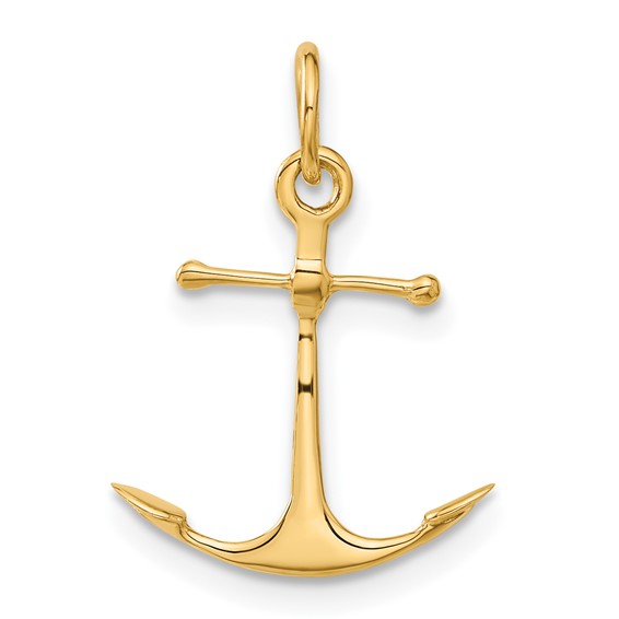 Gold Polished Anchor Pendants