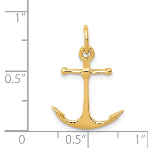 Gold Polished Anchor Pendants