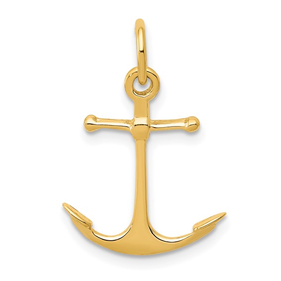 Gold Polished Anchor Pendants
