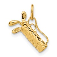 14K Yellow Gold 3-D Golf Bag Charm view 3