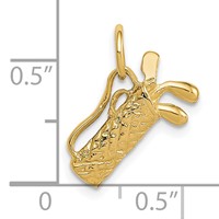 14K Yellow Gold 3-D Golf Bag Charm view 4