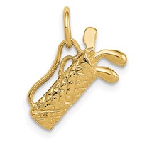 14K Yellow Gold 3-D Golf Bag Charm view 1
