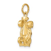 14K Yellow Gold 3-D Race Car Charm view 5